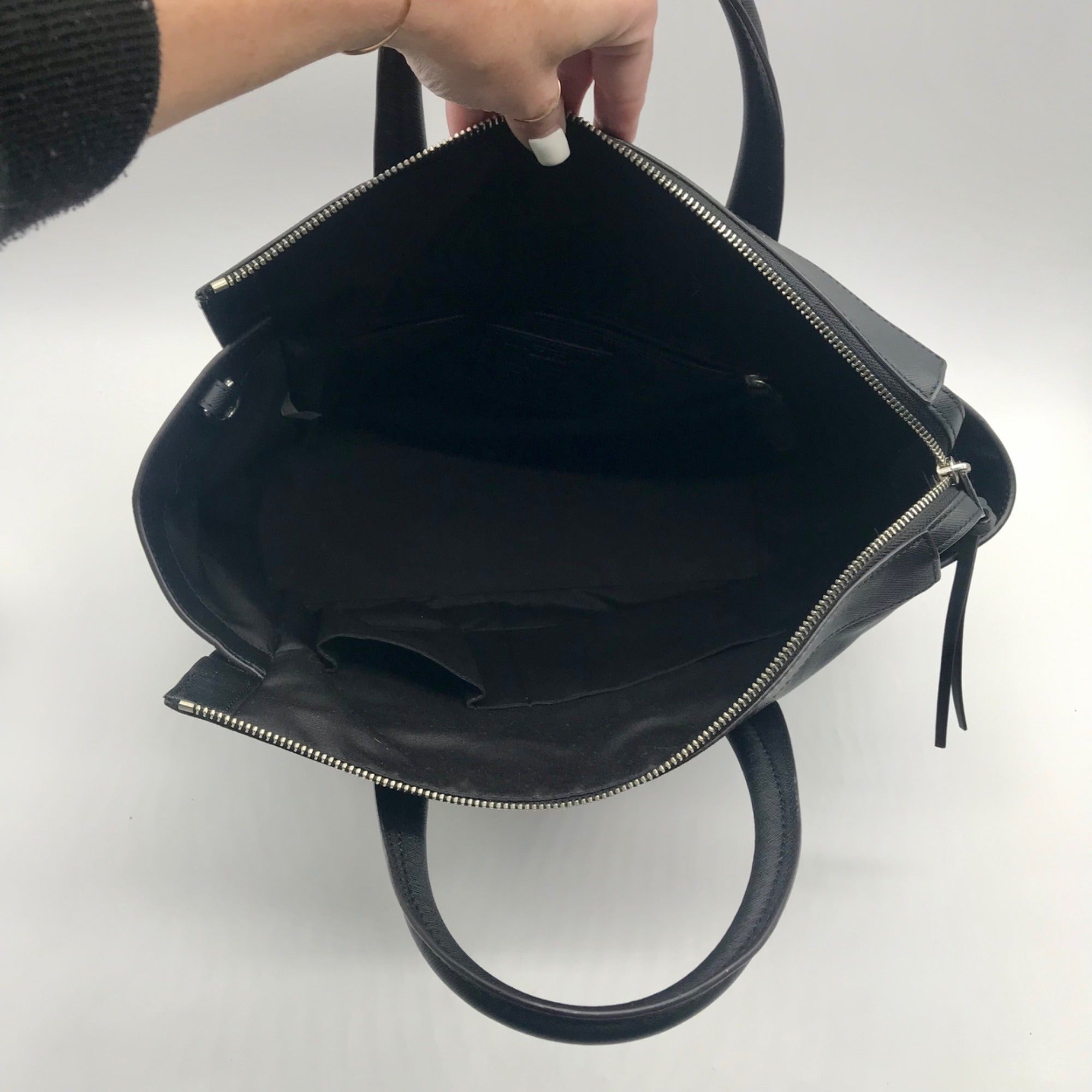 Coach Black Saffiano Leather Bleecker Riley Carryall Handbag