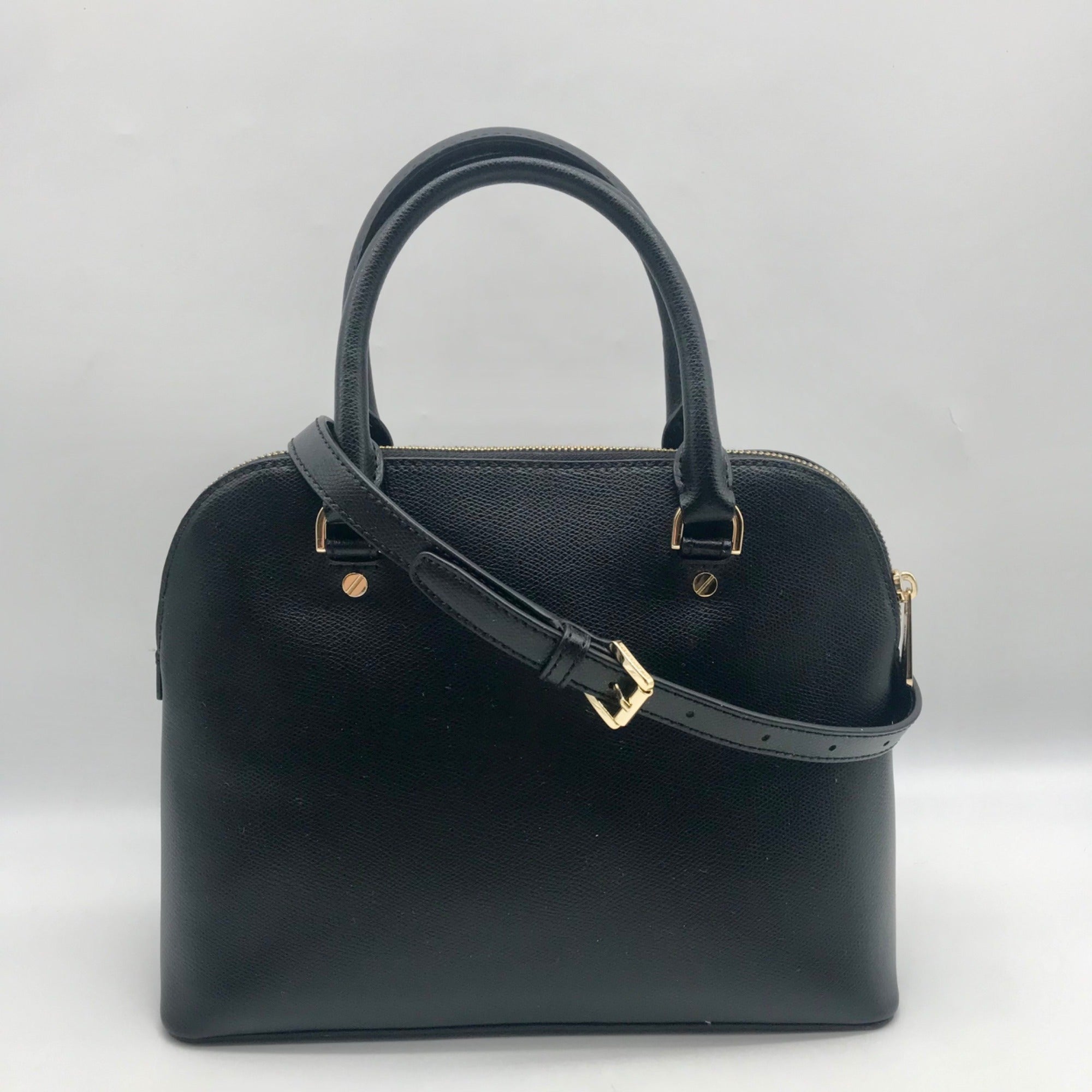 Michael Kors Black Saffiano Leather Cindy Dome Satchel