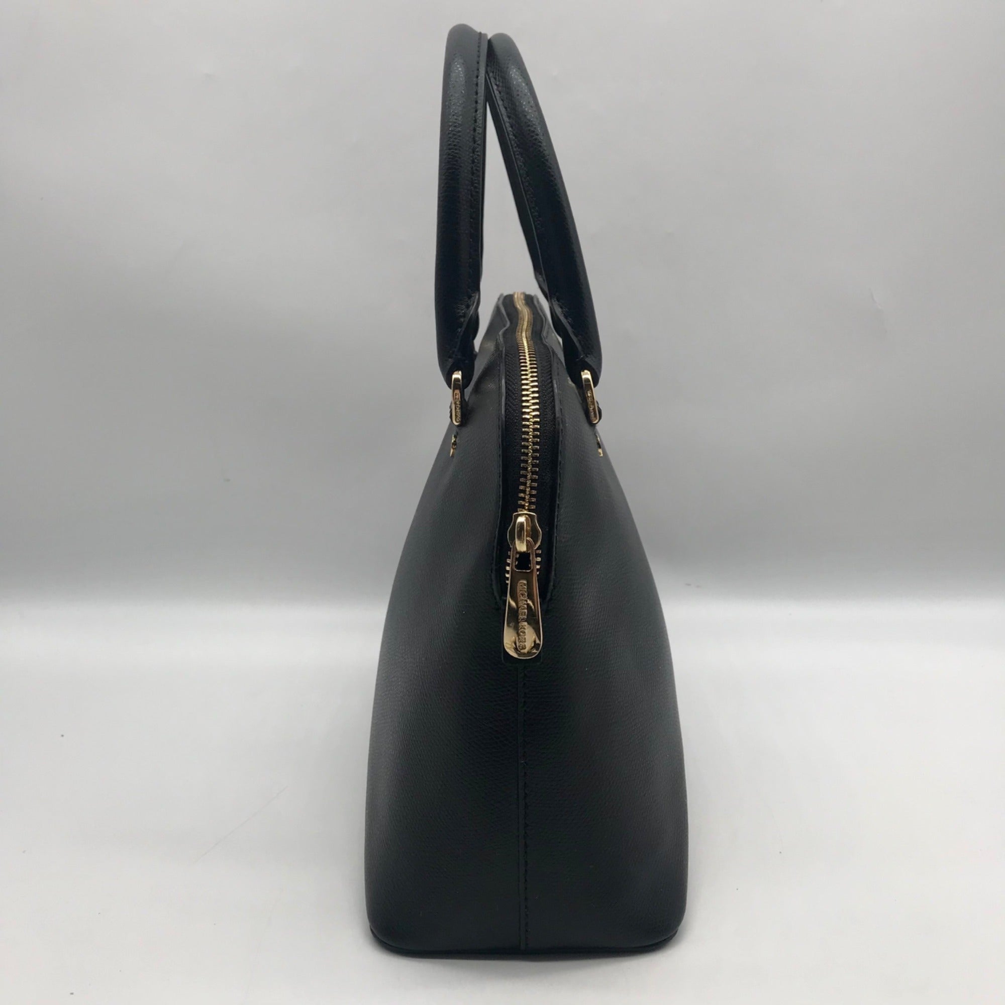 Michael Kors Black Saffiano Leather Cindy Dome Satchel