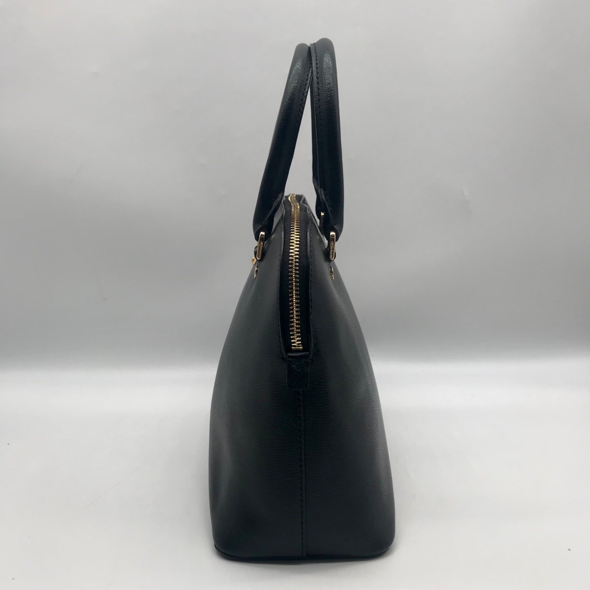 Michael Kors Black Saffiano Leather Cindy Dome Satchel