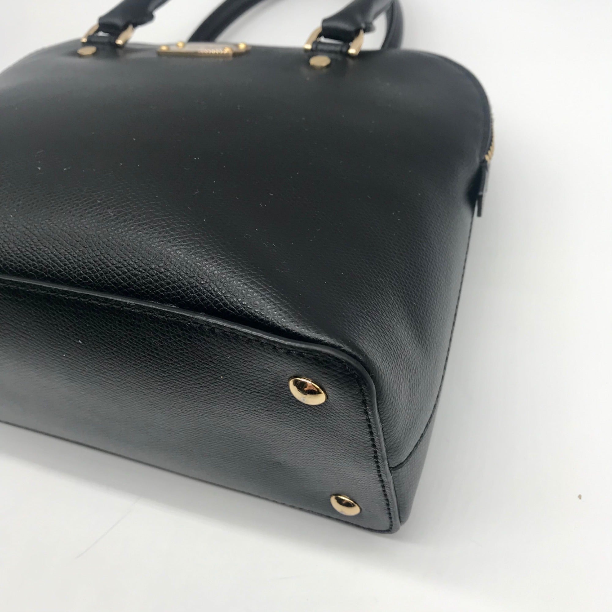 Michael Kors Black Saffiano Leather Cindy Dome Satchel