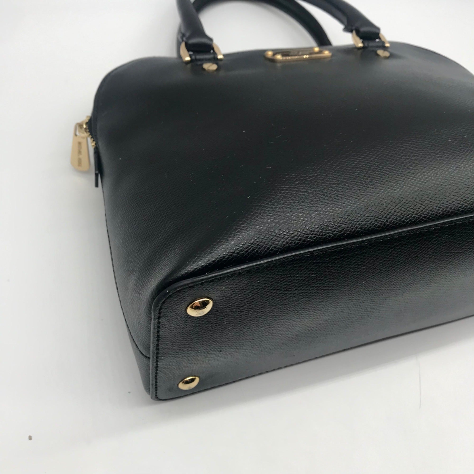 Michael Kors Black Saffiano Leather Cindy Dome Satchel