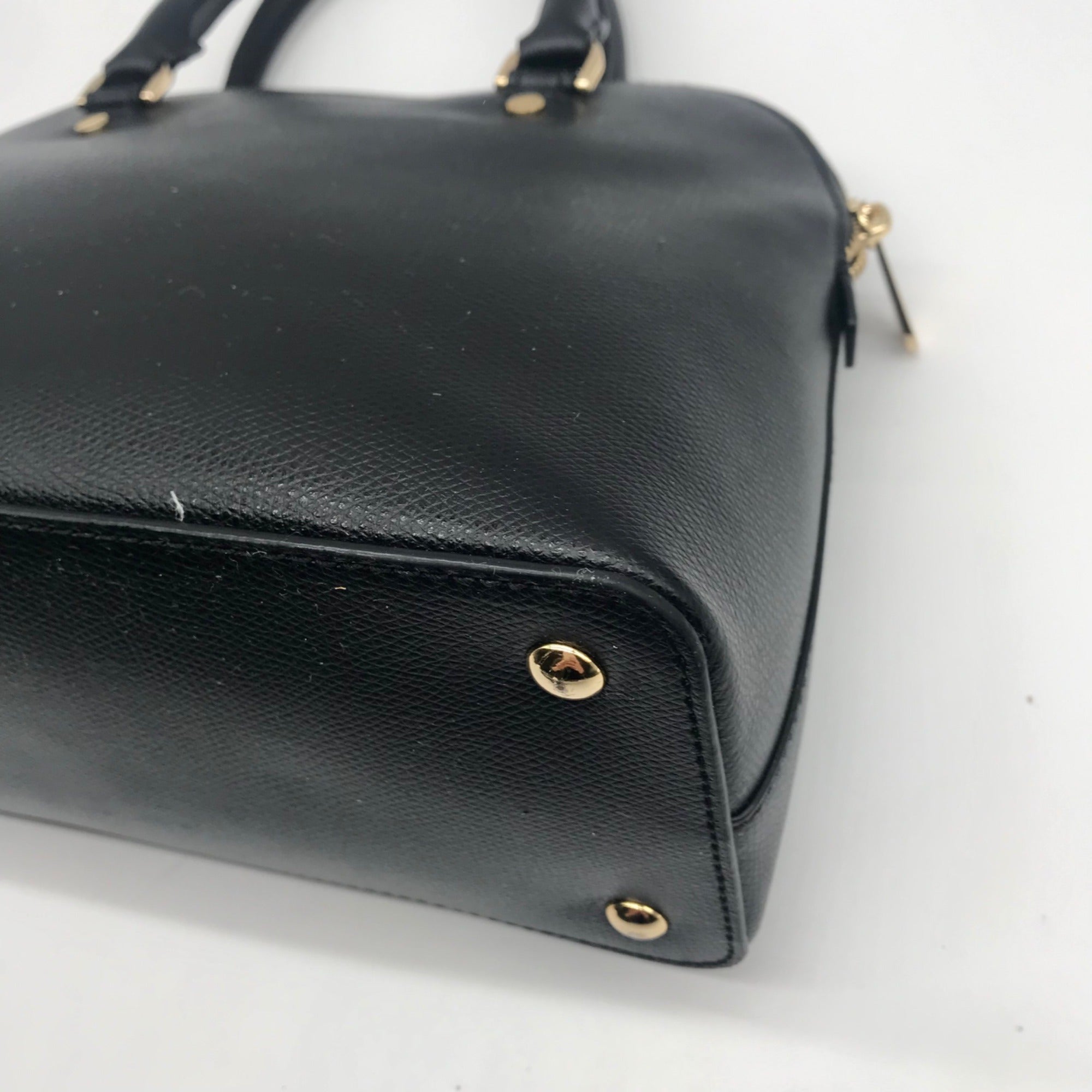 Michael Kors Black Saffiano Leather Cindy Dome Satchel