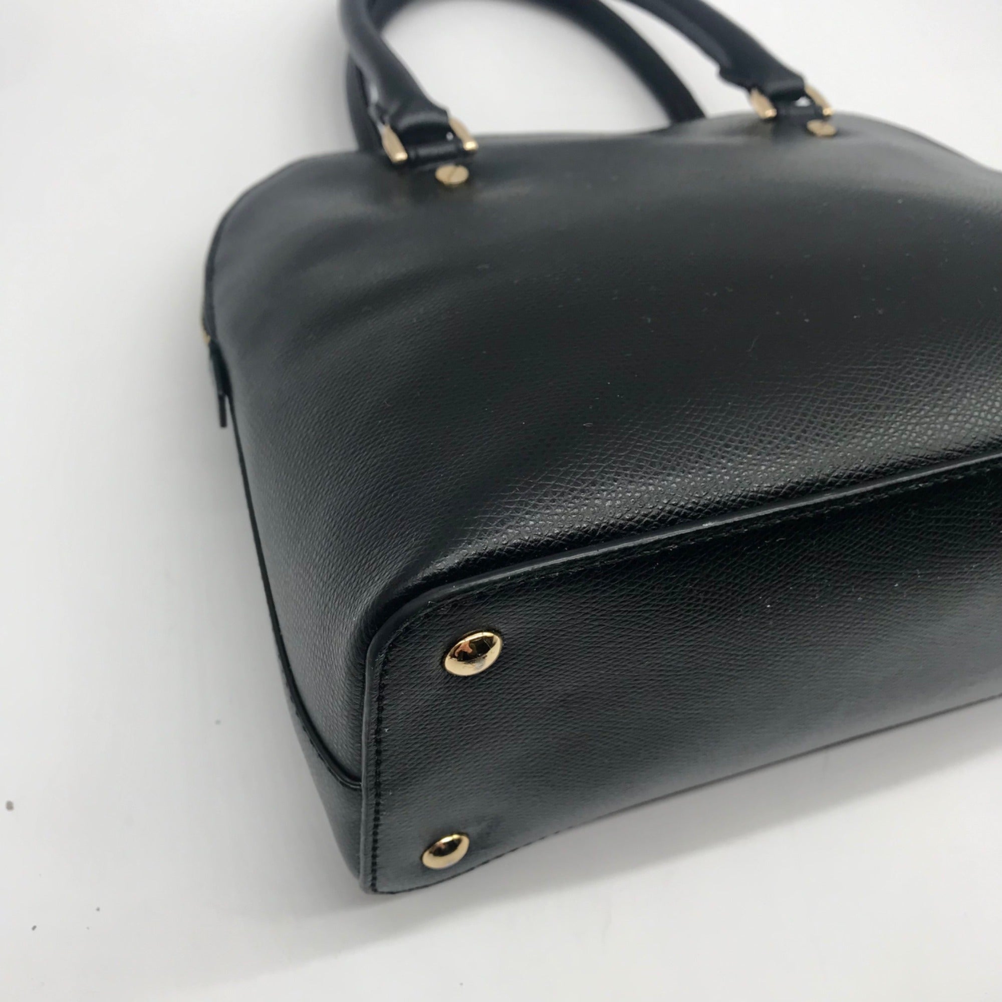 Michael Kors Black Saffiano Leather Cindy Dome Satchel