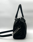 Michael Kors Black Leather Snake Embossed East West Hamilton Satchel Bag