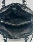 Michael Kors Black Leather Snake Embossed East West Hamilton Satchel Bag