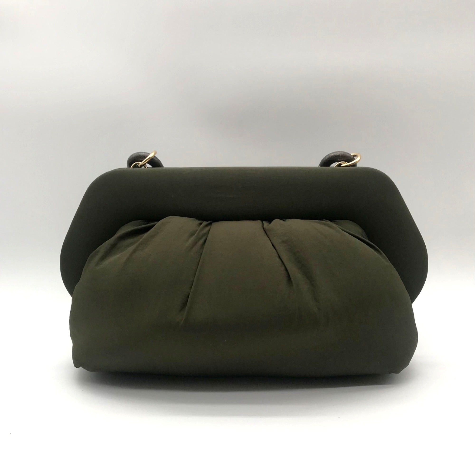 Themoiré Bios Chain Link Forest Green Re-Nylon Crossbody Clutch