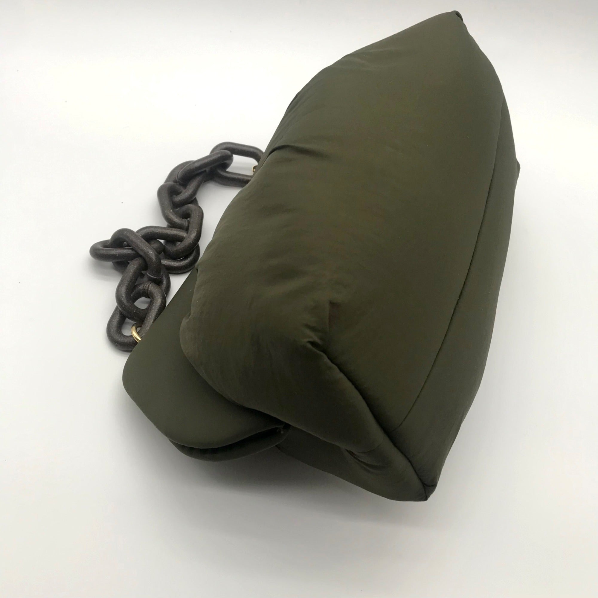 Themoiré Bios Chain Link Forest Green Re-Nylon Crossbody Clutch