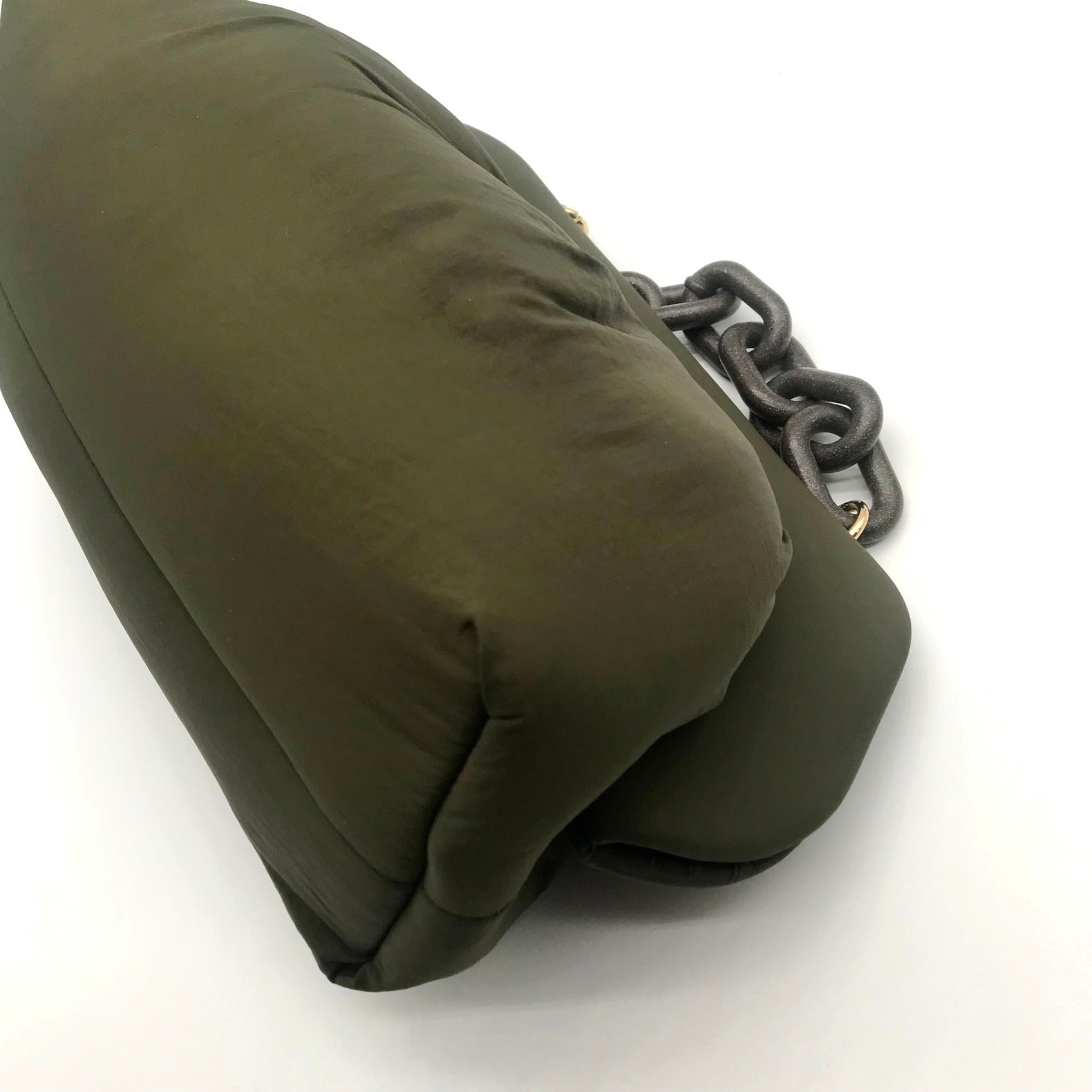 Themoiré Bios Chain Link Forest Green Re-Nylon Crossbody Clutch