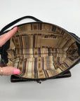 Brighton Black & Brown Croc Embossed Leather Organizer Shoulder Bag