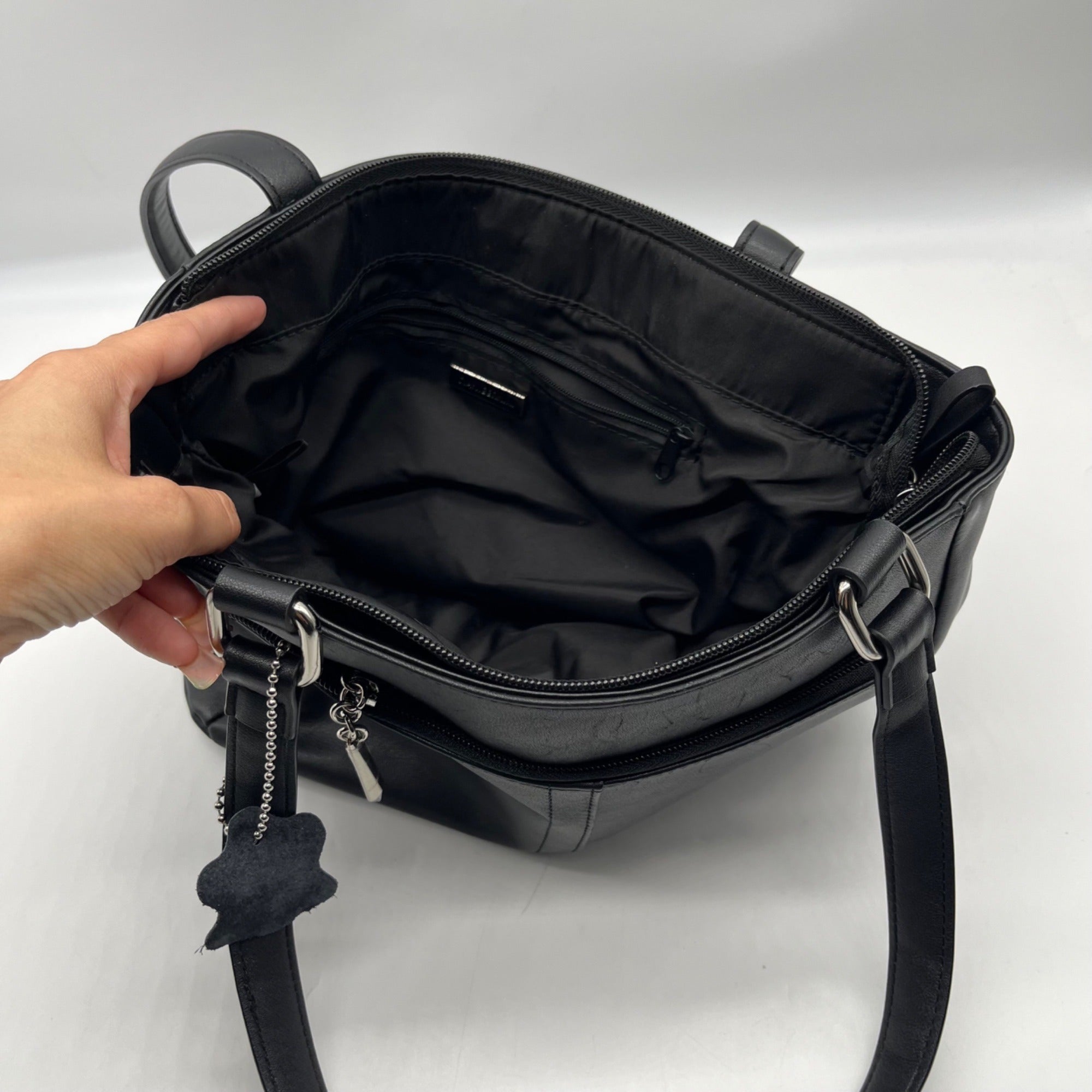 Giani Bernini Black Leather Nappa Classic Leather Tote