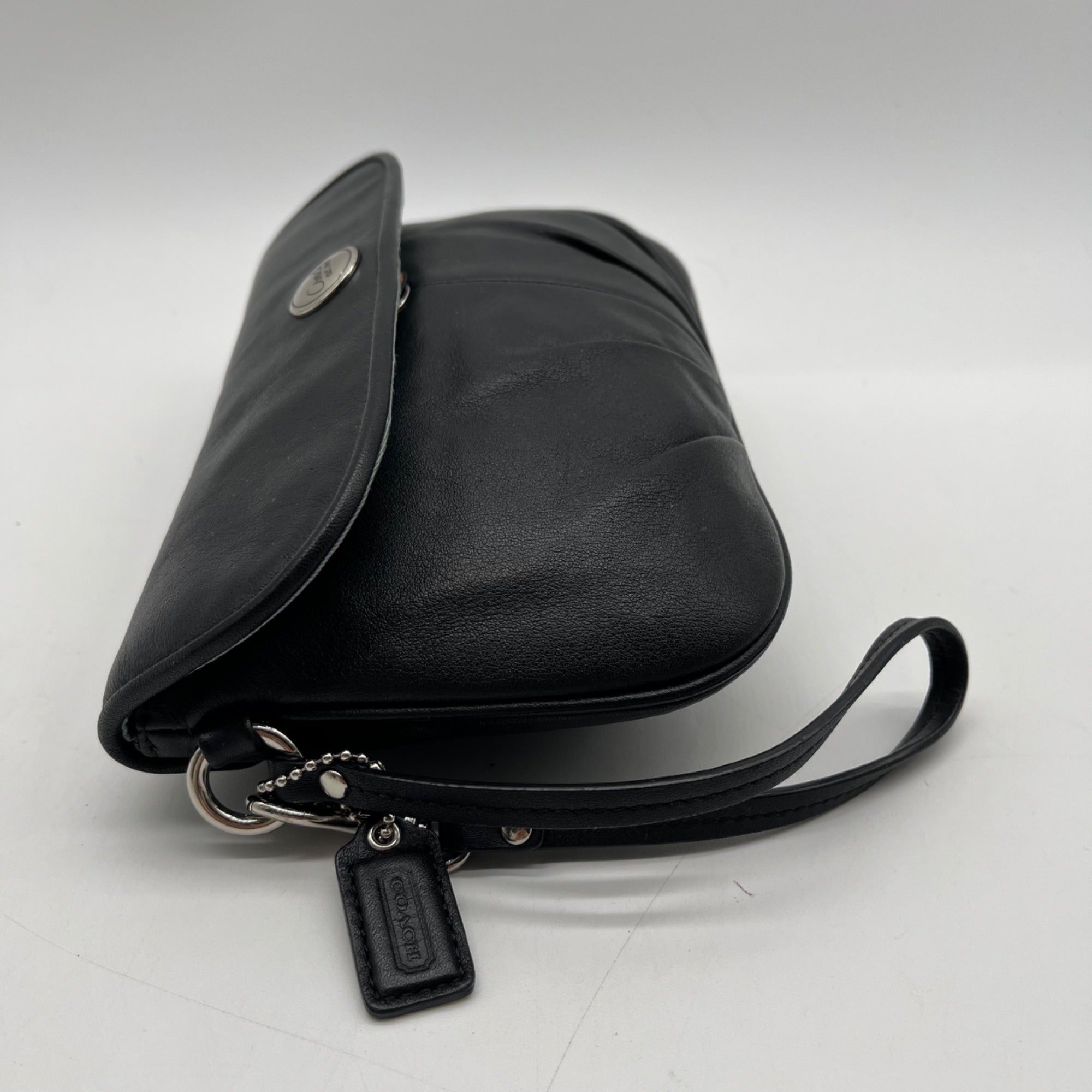 Coach Black Bleecker Smooth Leather Wristlet