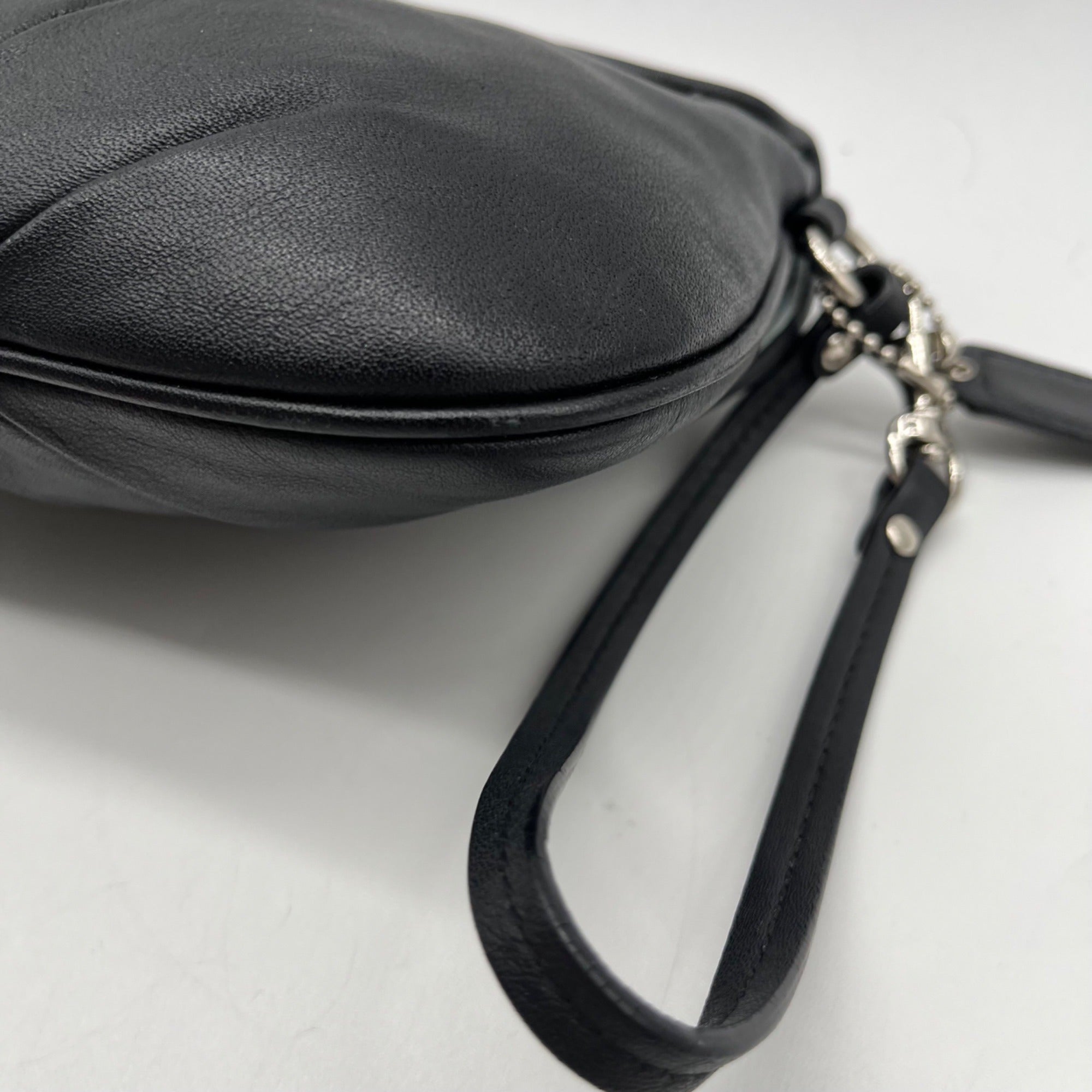Coach Black Bleecker Smooth Leather Wristlet