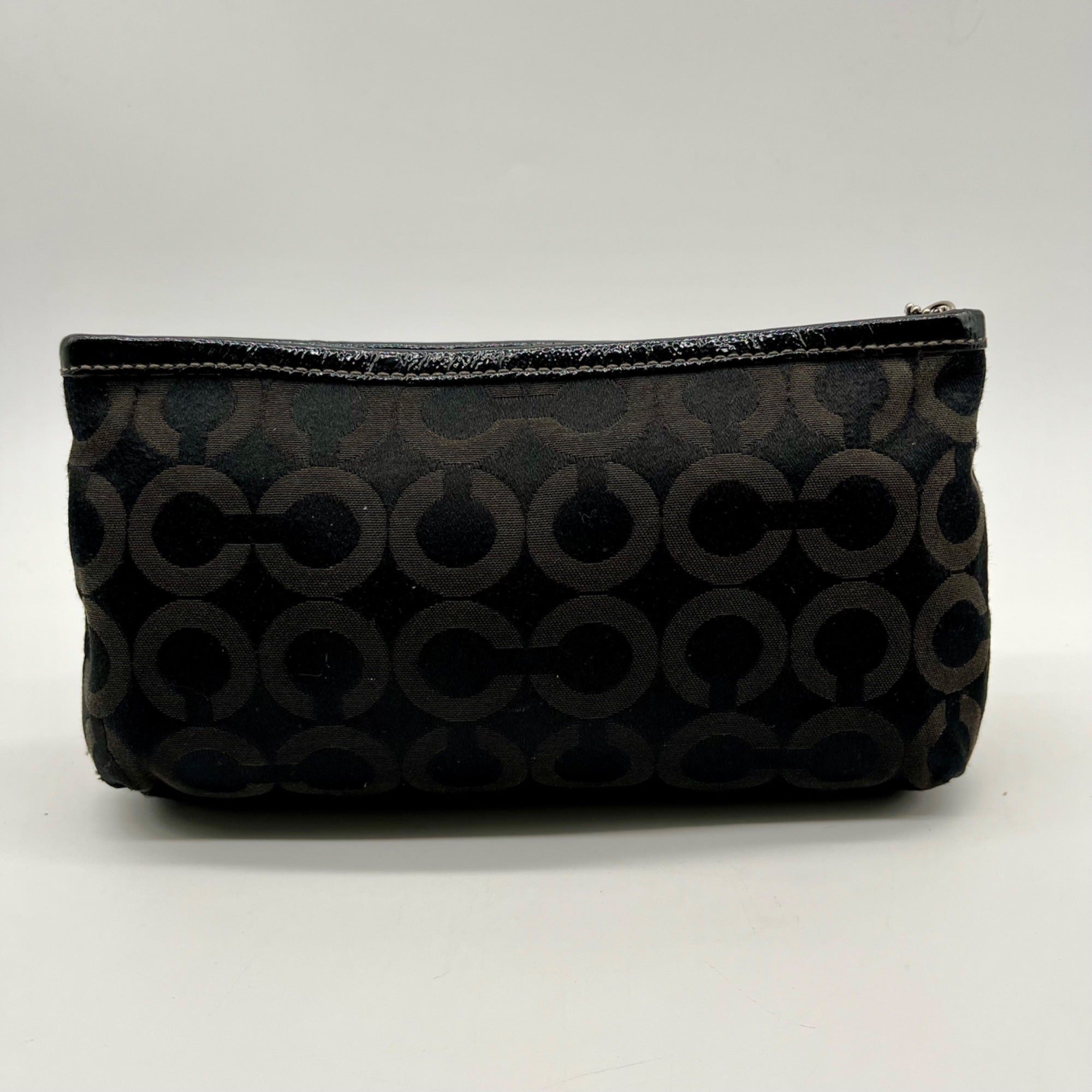 Coach Black Madison Signature Op Art Wristlet