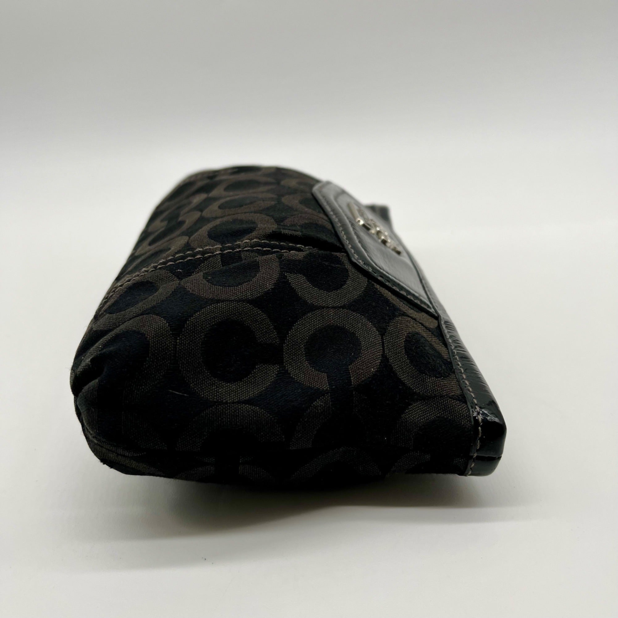 Coach Black Madison Signature Op Art Wristlet