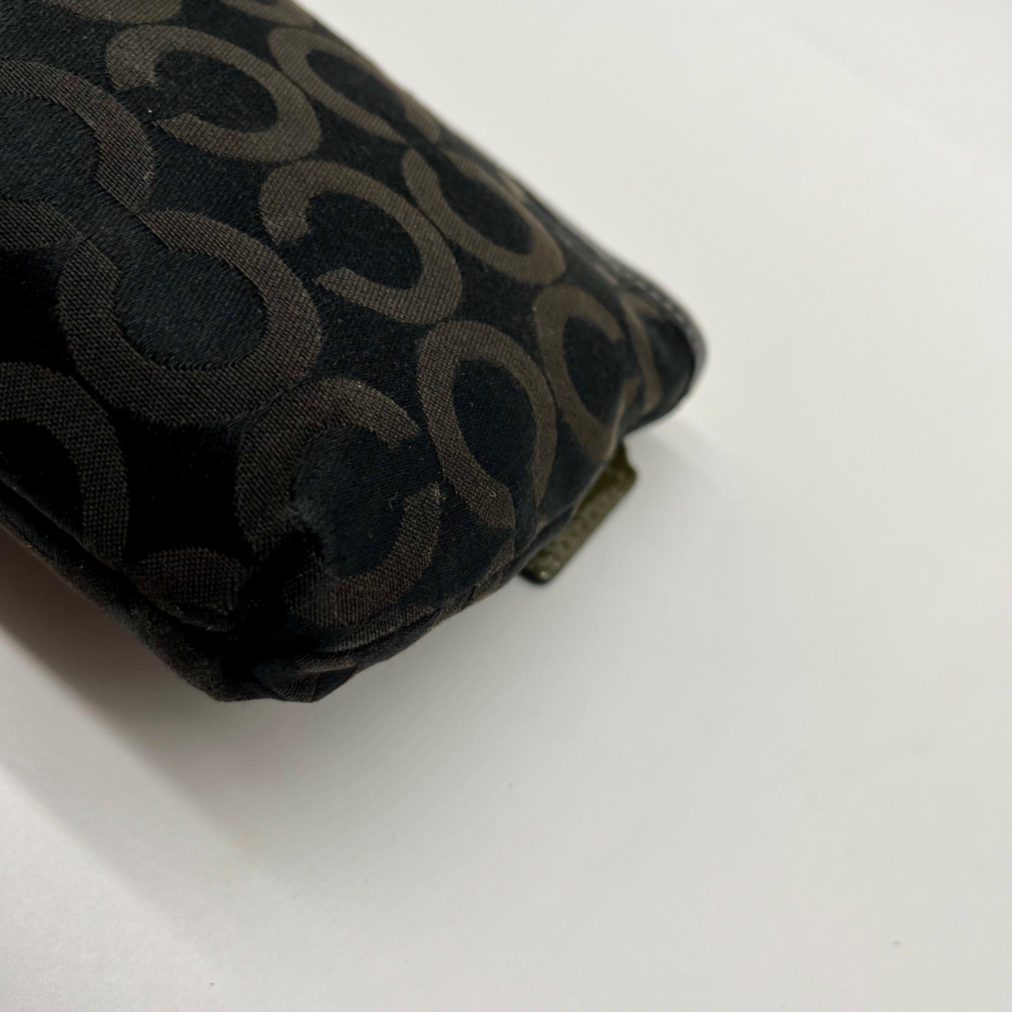 Coach Black Madison Signature Op Art Wristlet