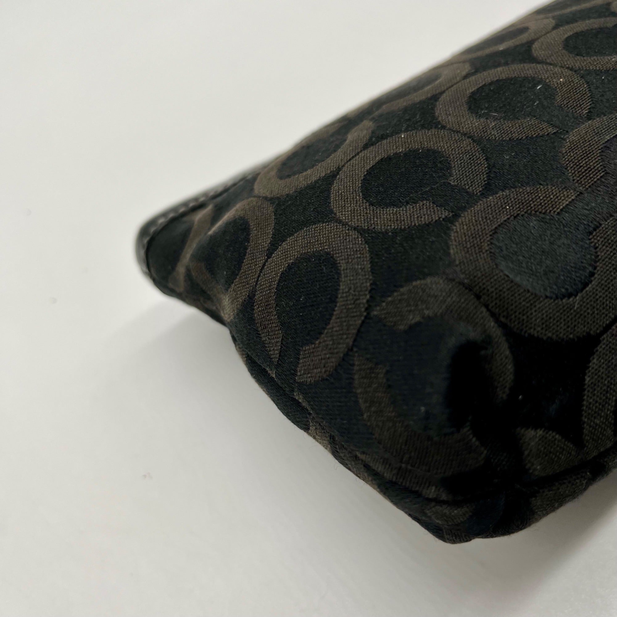 Coach Black Madison Signature Op Art Wristlet