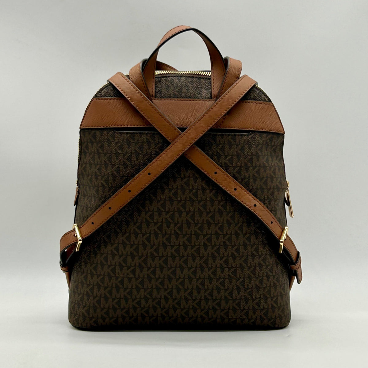 Michael Kors Brown Signature Coated Canvas Backpack