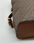 Michael Kors Brown Signature Coated Canvas Backpack