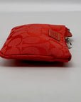 Coach Signature Coral Jaquard Mini Clutch Wristlet