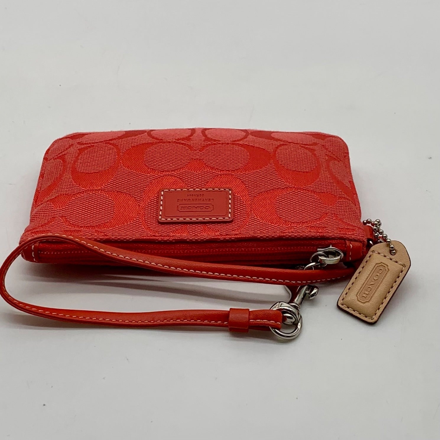 Coach Signature Coral Jaquard Mini Clutch Wristlet