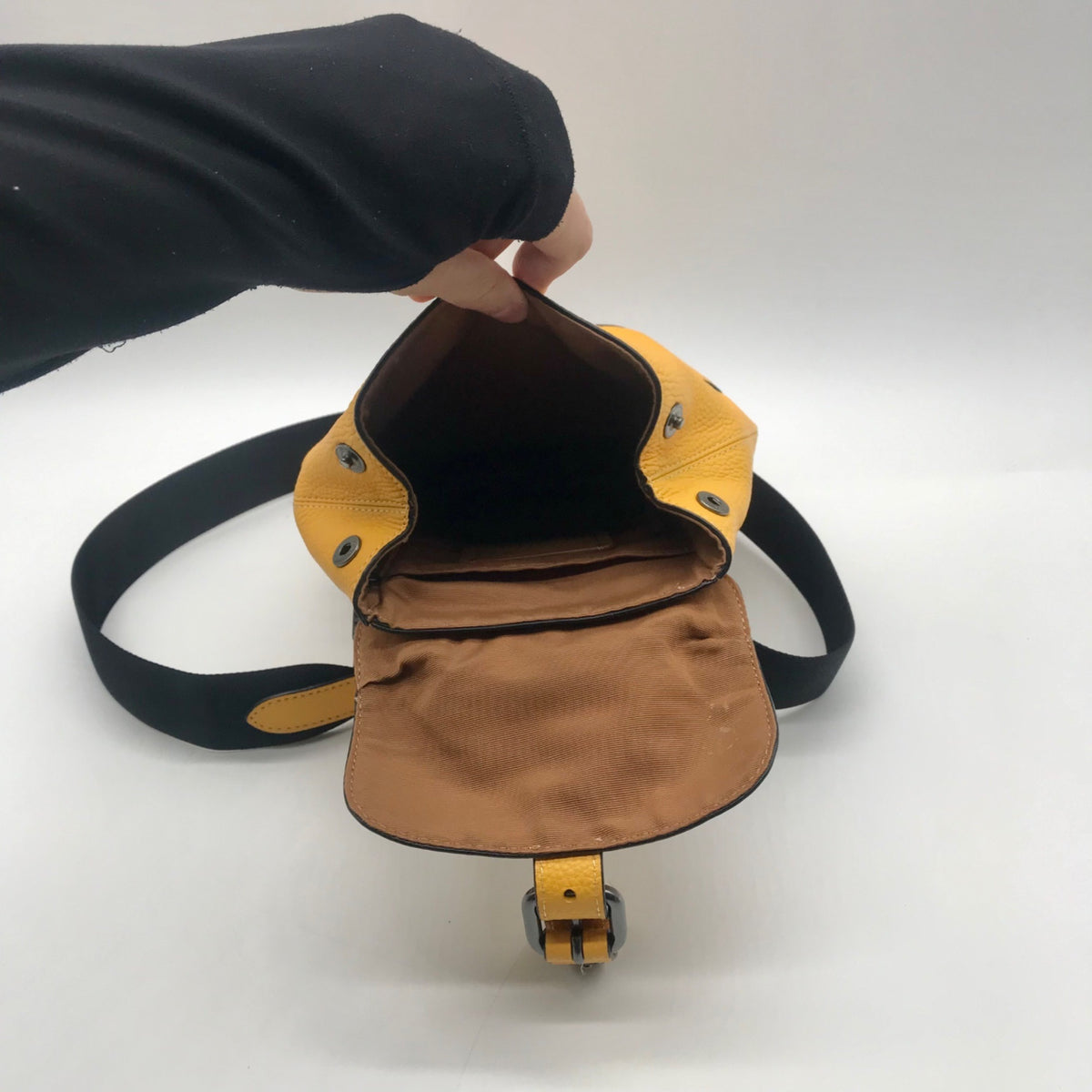 Coach Vibrant Yellow Pebbled Leather Hudson Small Pack-CB929