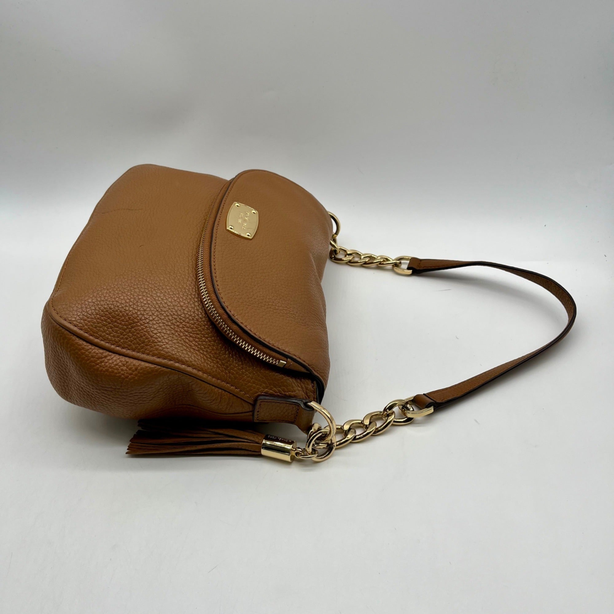 Michael Kors Brown Bedford Pebbled Leather Shoulder Bag