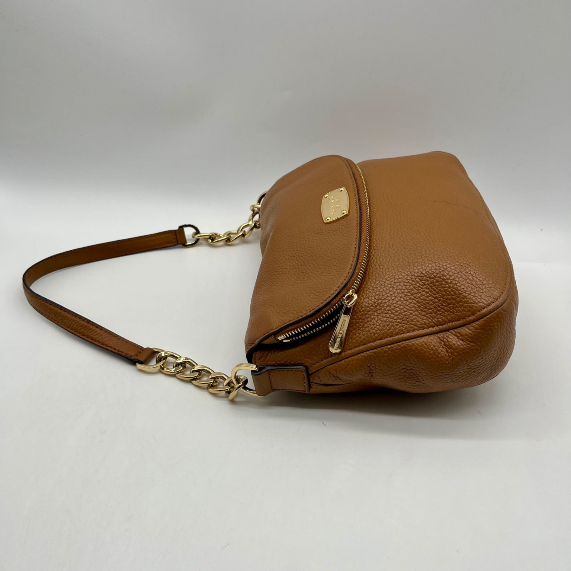 Michael Kors Brown Bedford Pebbled Leather Shoulder Bag