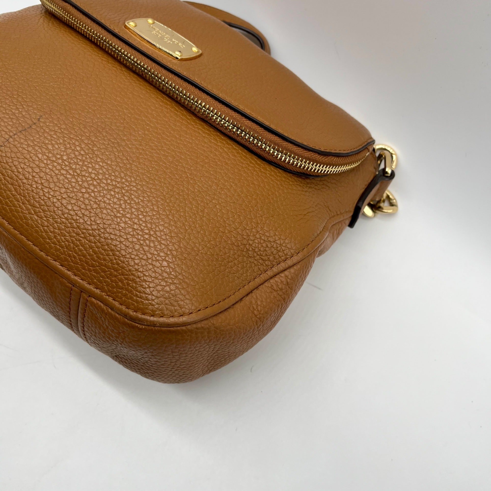 Michael Kors Brown Bedford Pebbled Leather Shoulder Bag