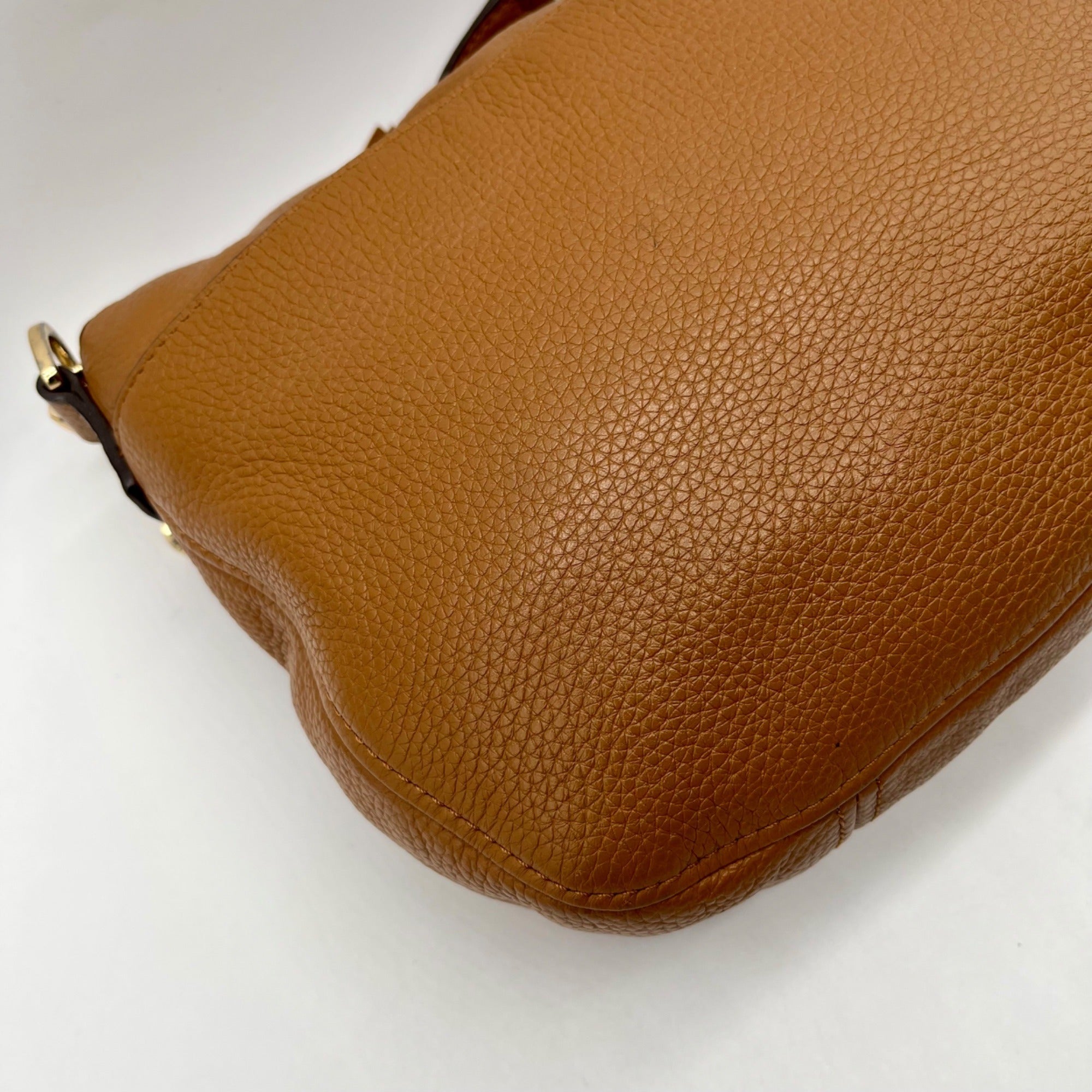 Michael Kors Brown Bedford Pebbled Leather Shoulder Bag
