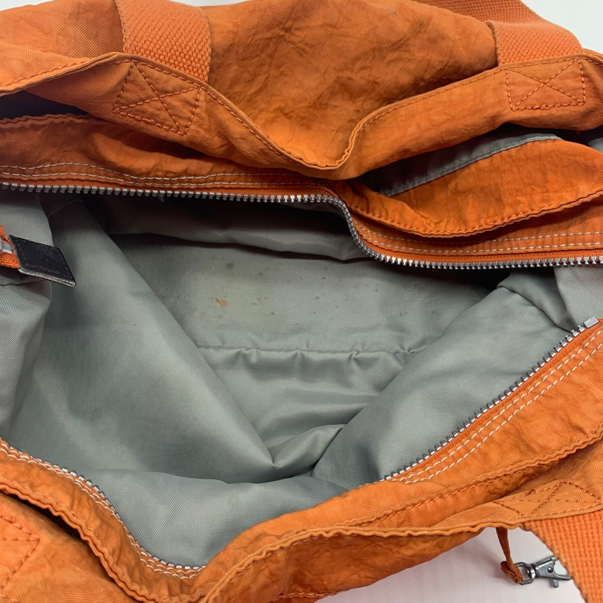 Kipling Burnt Orange Nylon Gorilla Tote Bag