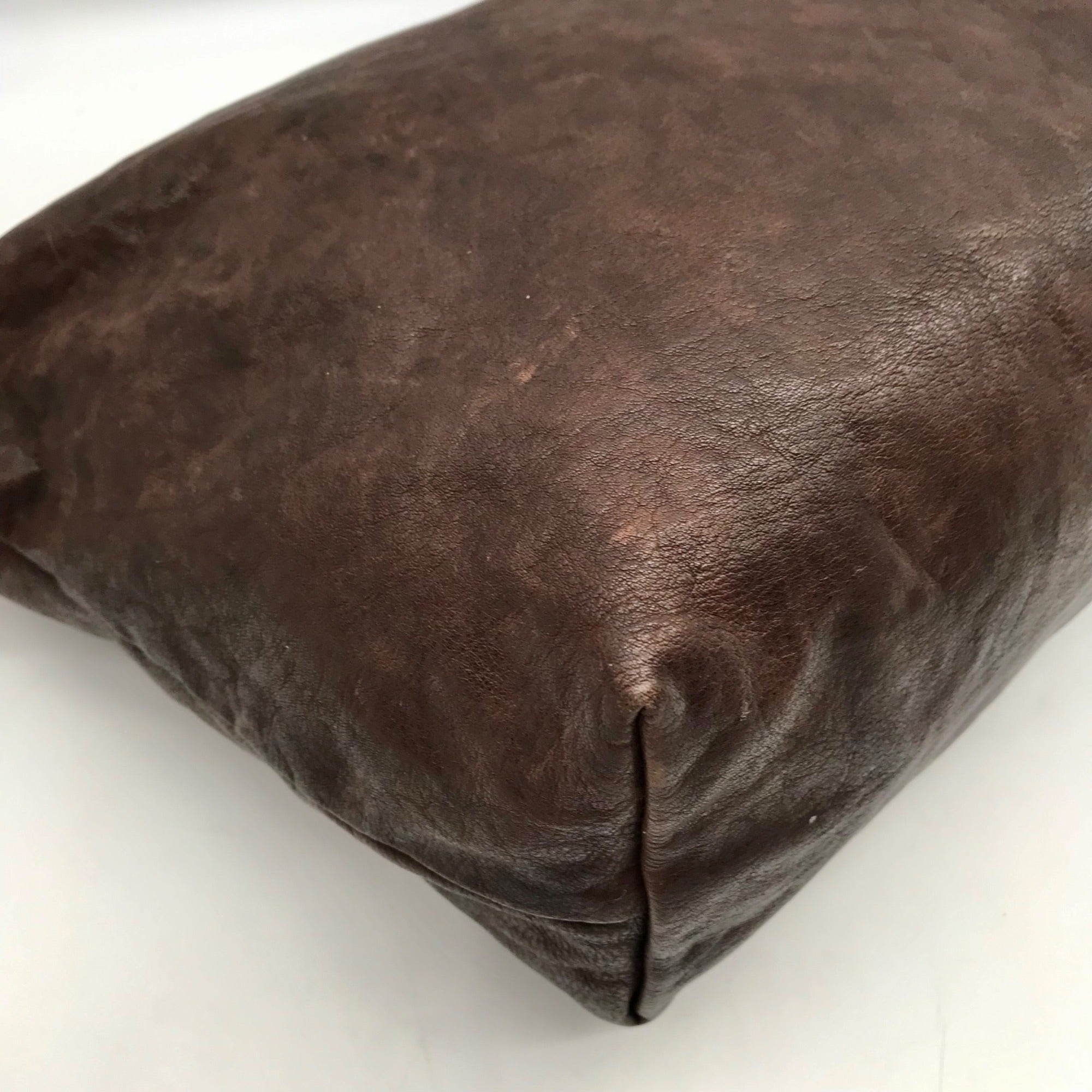 Meanwhile Back On The Farm Mocha Tuscan Leather Midi Hobo Bag