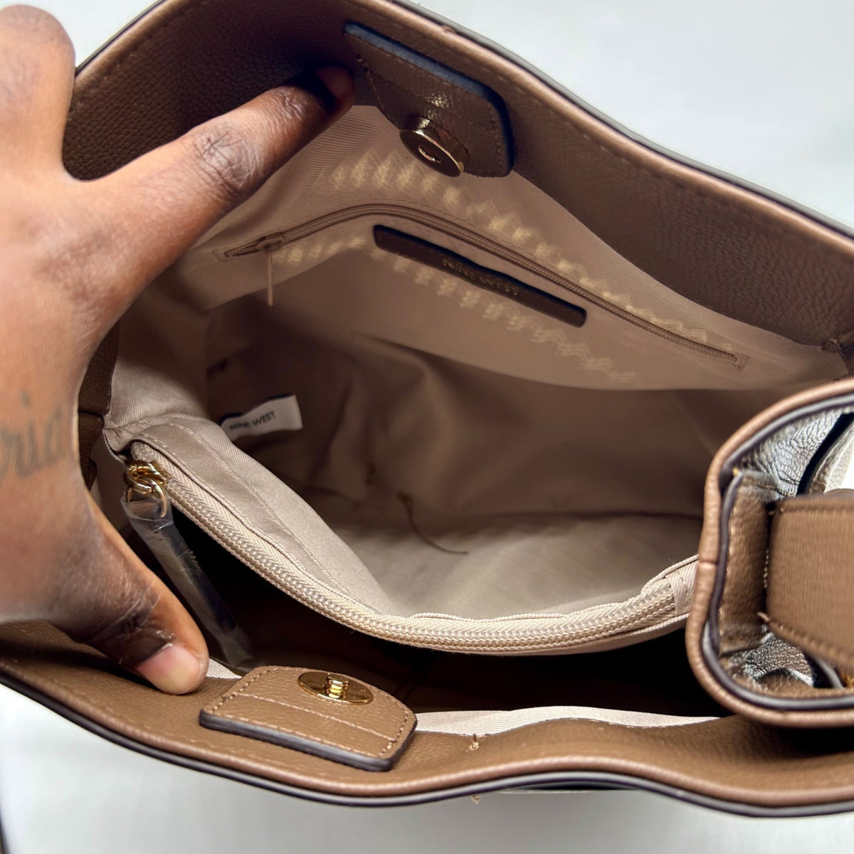 Nine West Brown Leather Crossbody Bag