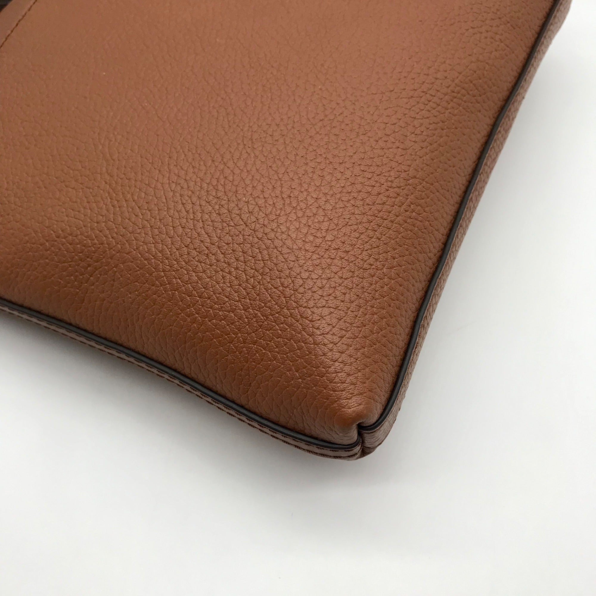 Michael Kors Dark Tan Flat Leather Crossbody Bag