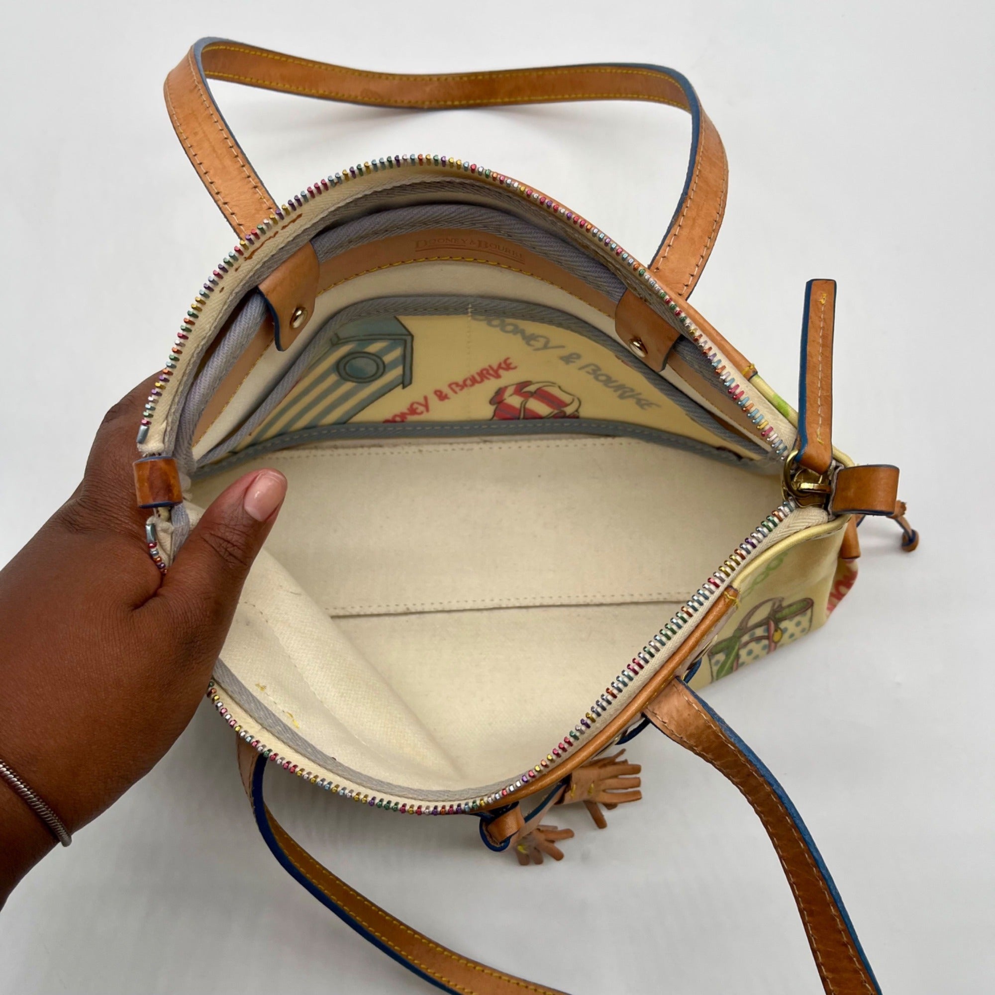 Dooney &amp; Bourke Beach Print Coated Canvas Shoulder Bag