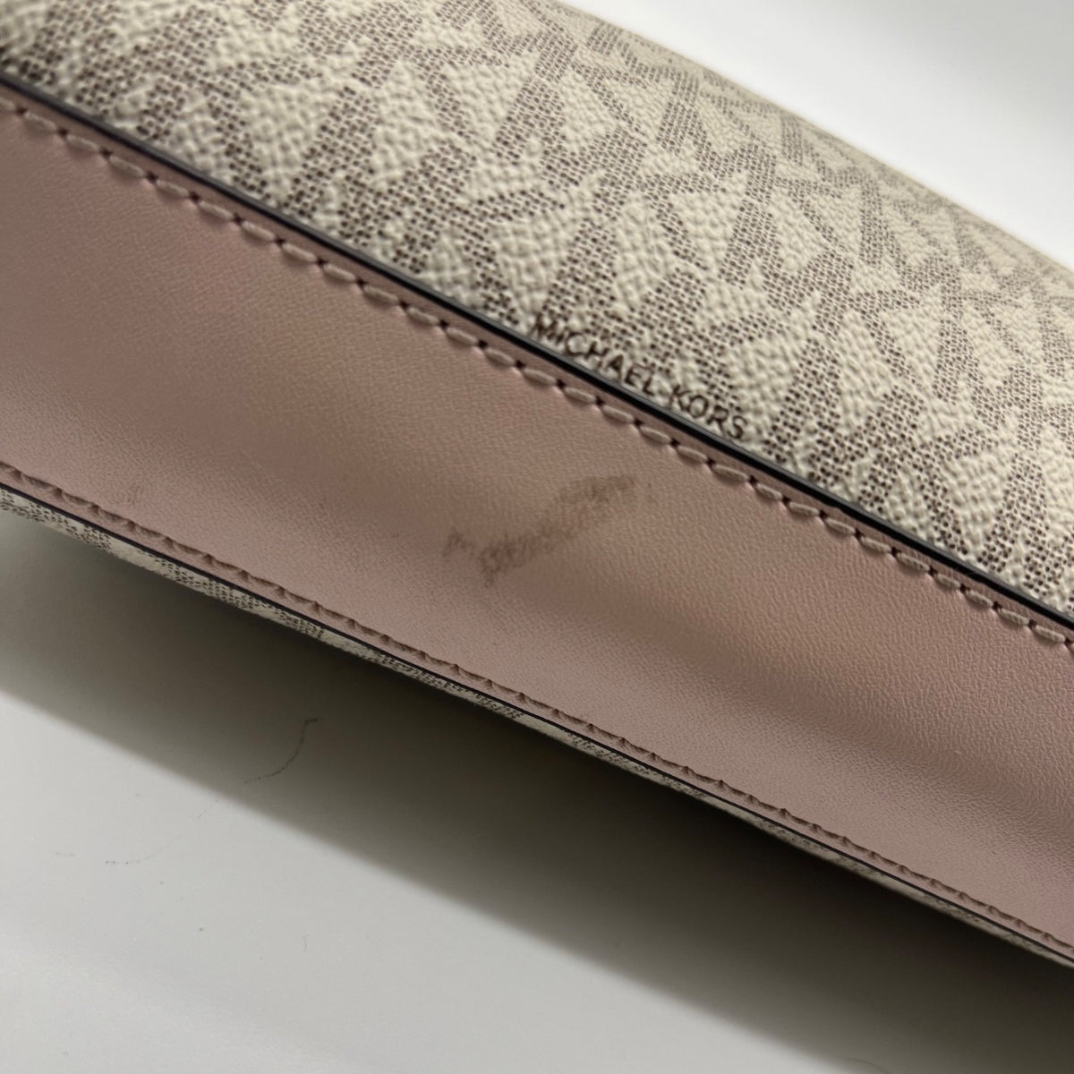 Michael Kors Coated Canvas Monogram Medium Triple Compartment Crossbody Bag