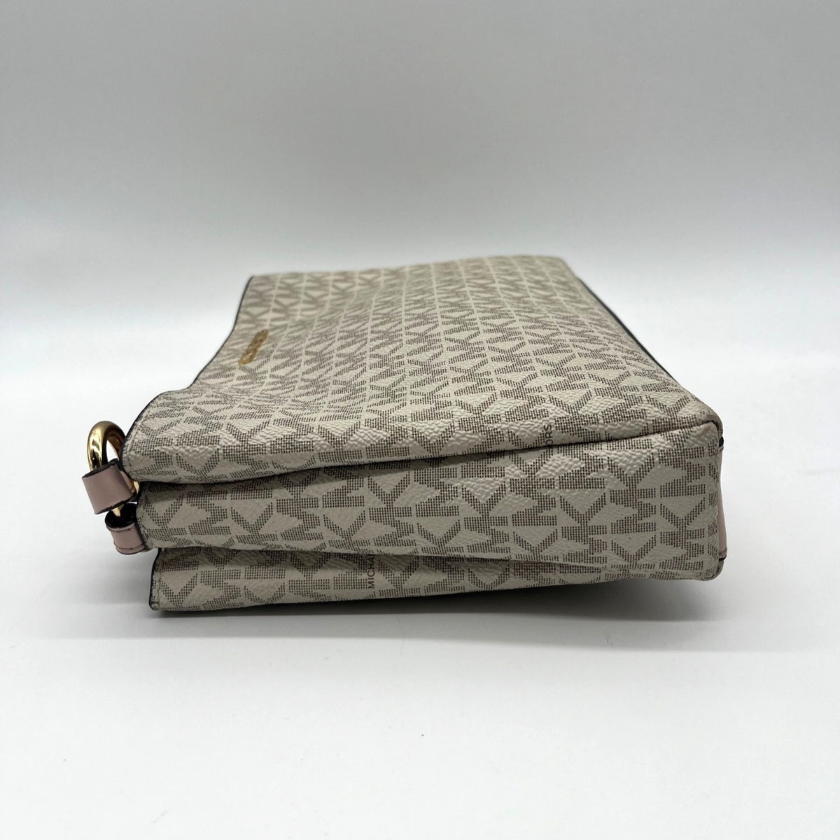 Michael Kors Coated Canvas Monogram Medium Triple Compartment Crossbody Bag