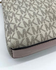 Michael Kors Coated Canvas Monogram Medium Triple Compartment Crossbody Bag