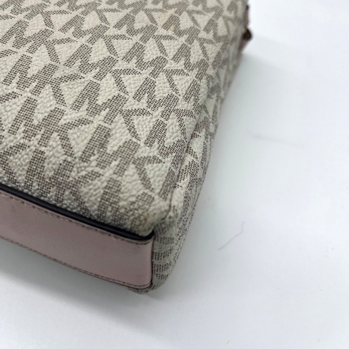 Michael Kors Coated Canvas Monogram Medium Triple Compartment Crossbody Bag
