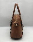 Michael Kors Brown Pebbled Leather Bedford Legacy Medium Convertible Satchel Bag