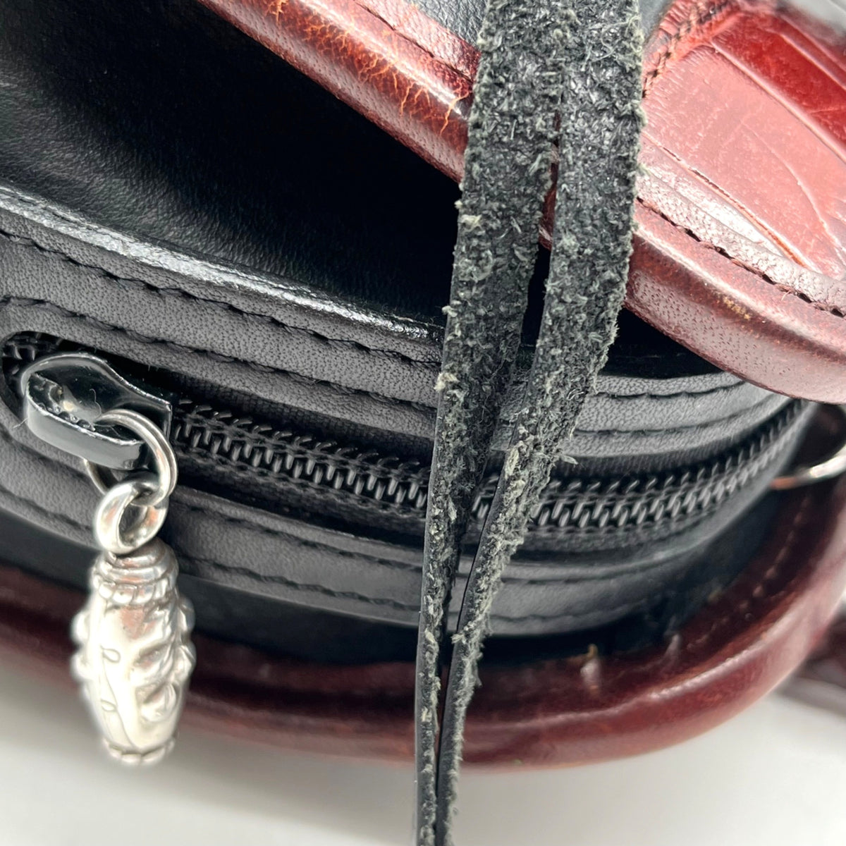 Brighton Vintage Dual-Toned Leather Mini Satchel