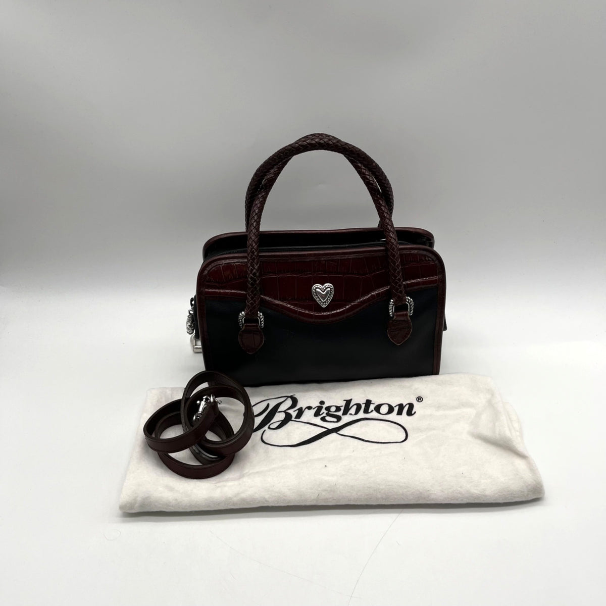Brighton Vintage Dual-Toned Leather Mini Satchel