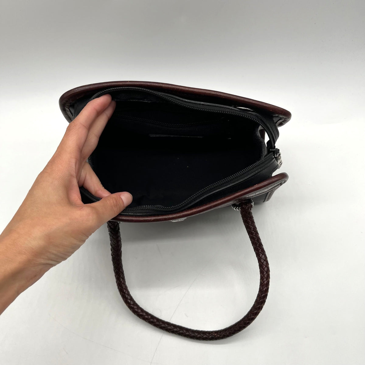 Brighton Vintage Dual-Toned Leather Mini Satchel