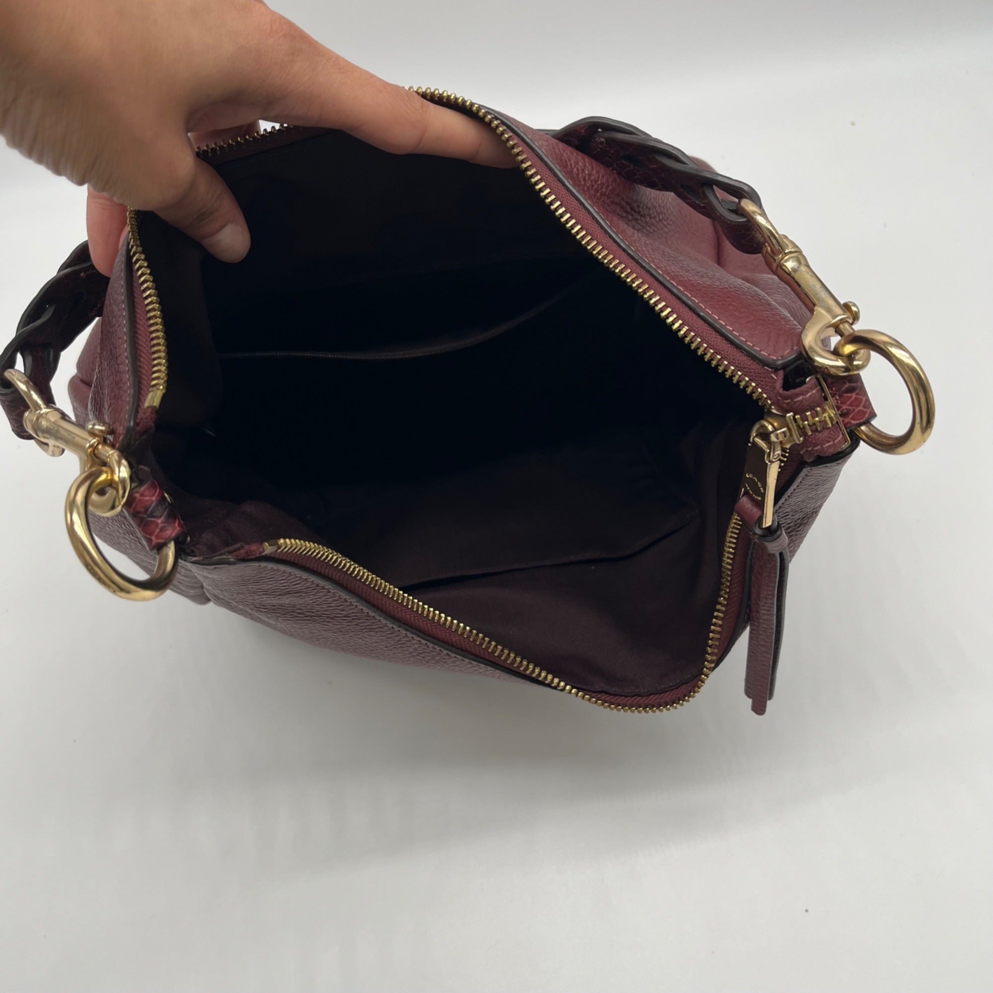 Coach Burgundy Jules Leather Shoulder Bag CC756
