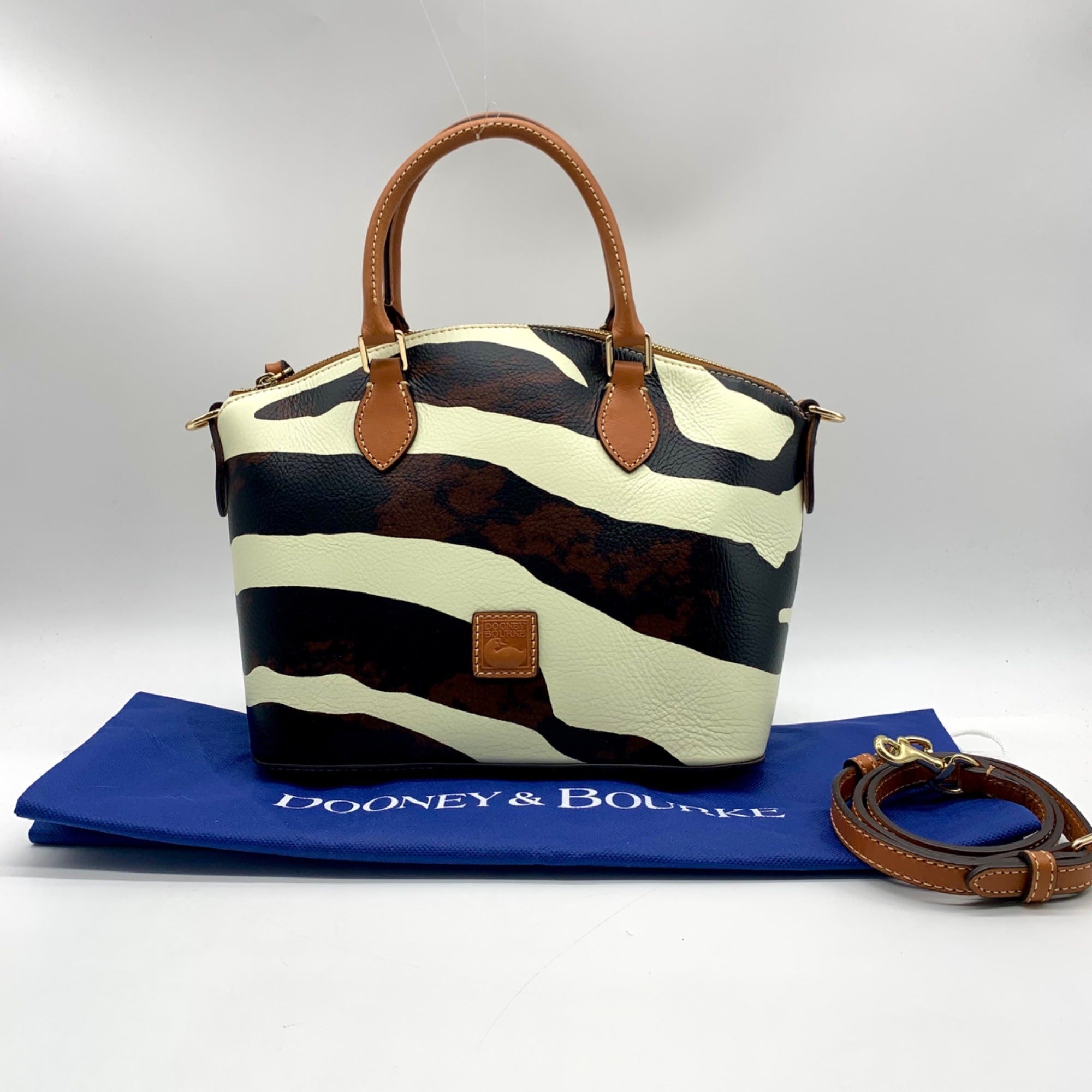 Dooney &amp; Bourke Zebra Print Leather Geena Satchel