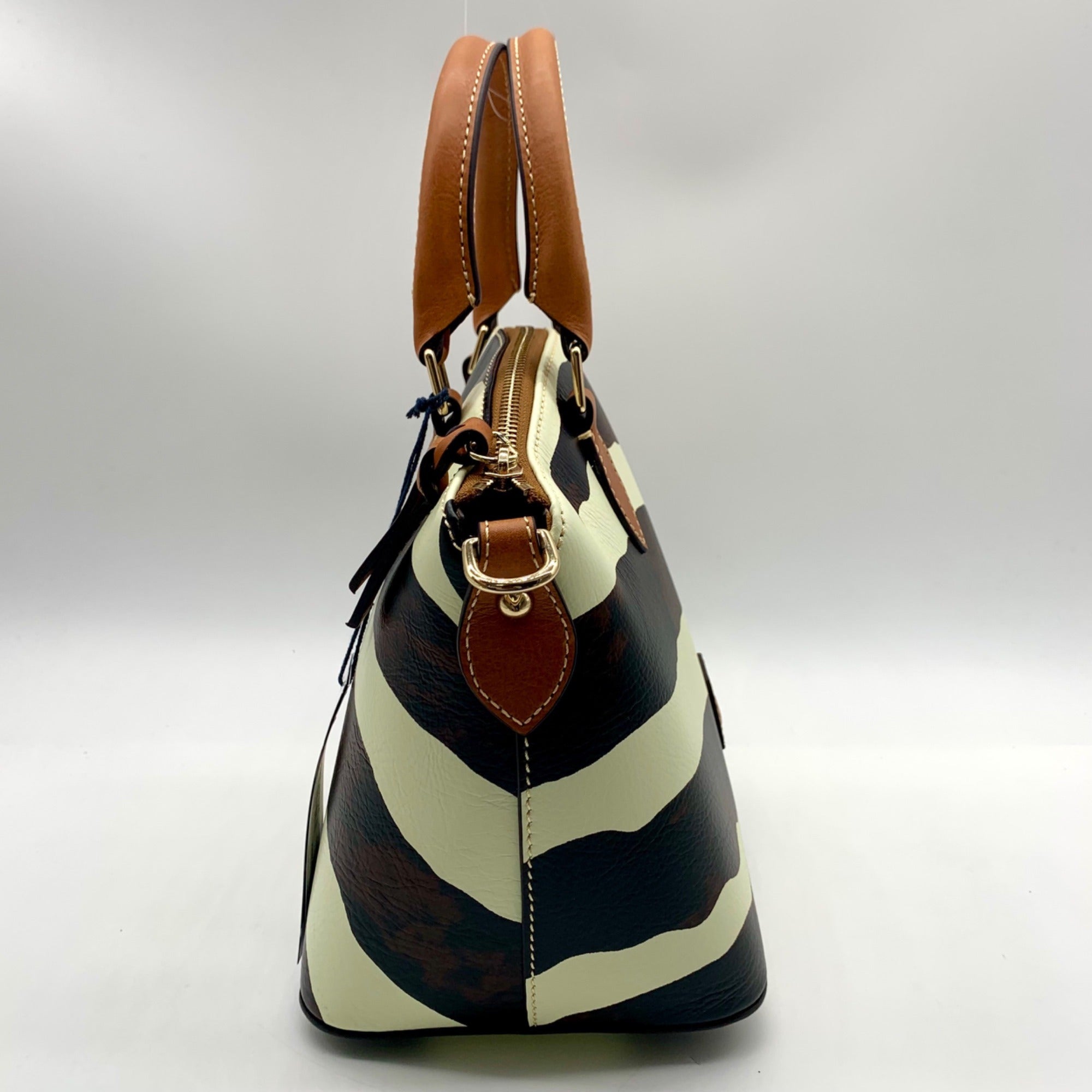 Dooney &amp; Bourke Zebra Print Leather Geena Satchel