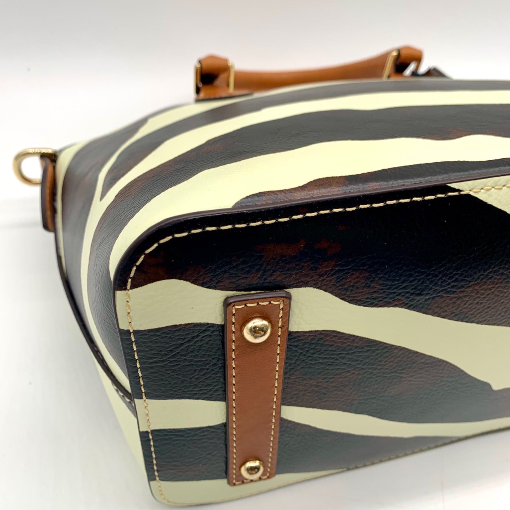 Dooney &amp; Bourke Zebra Print Leather Geena Satchel