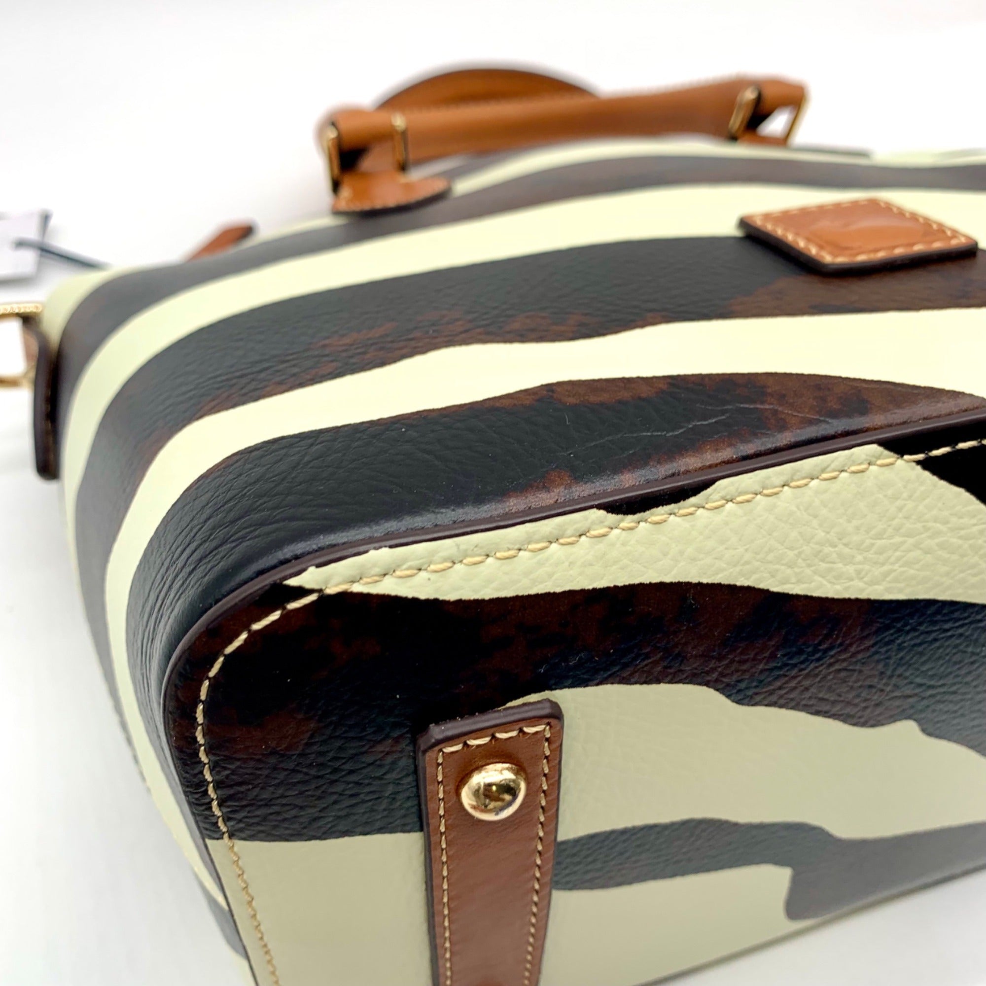 Dooney &amp; Bourke Zebra Print Leather Geena Satchel