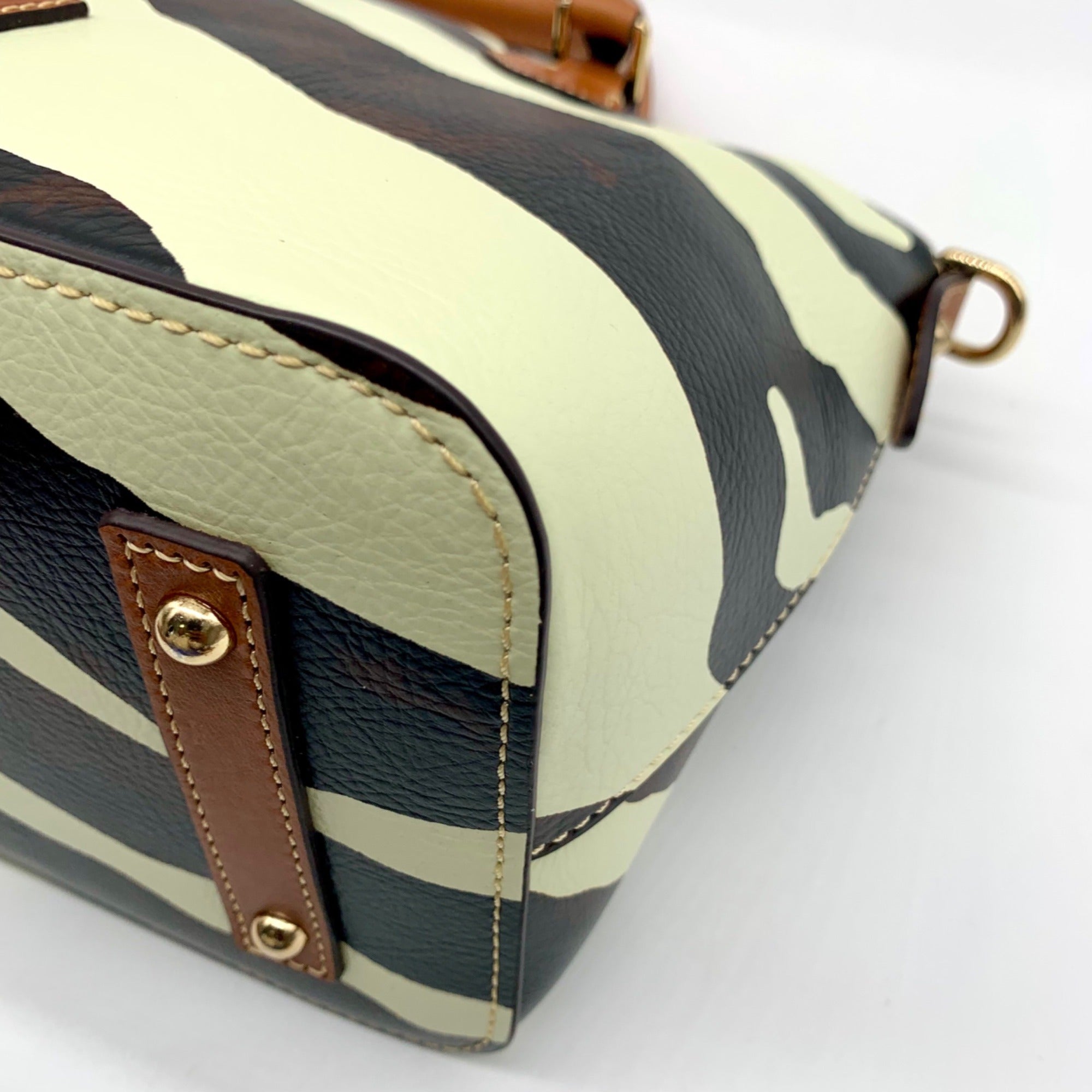 Dooney &amp; Bourke Zebra Print Leather Geena Satchel