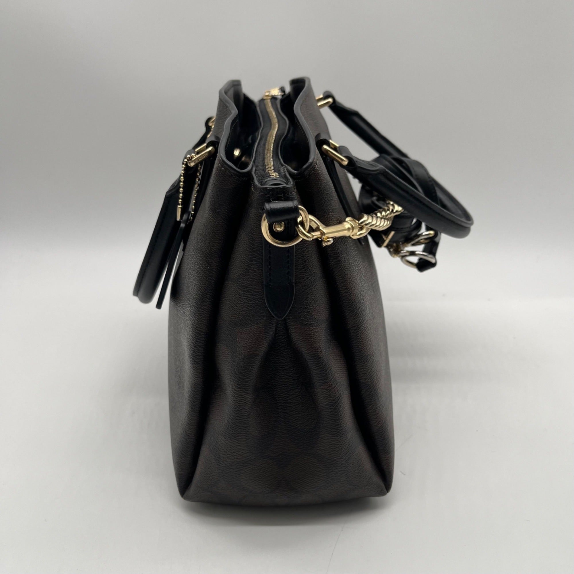 Coach Brown Signature Canvas Sage Carryall F29883